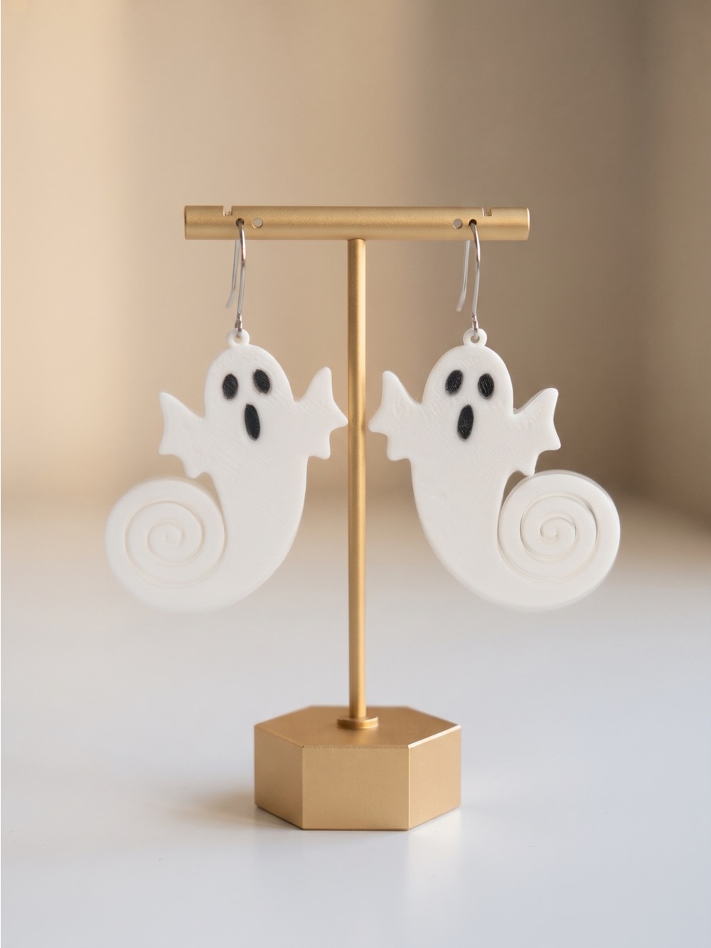 White Ghost Spiral Earrings - Home Accents